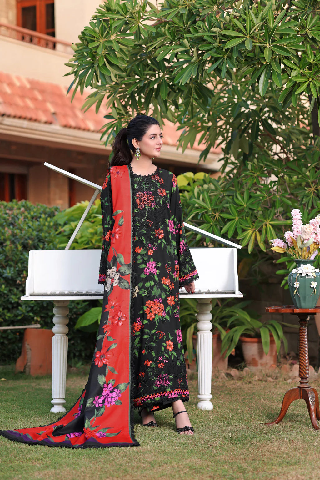 Midnight Floral Winter Luxe 3-Piece Suit