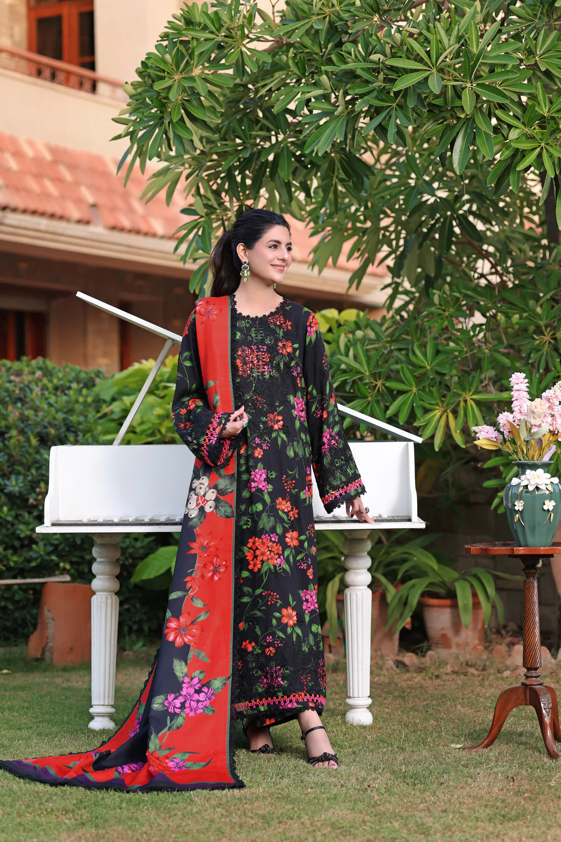 Midnight Floral Winter Luxe 3-Piece Suit