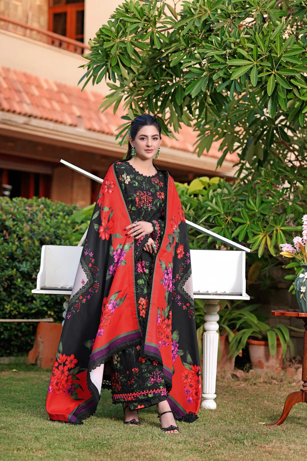 Midnight Floral Winter Luxe 3-Piece Suit