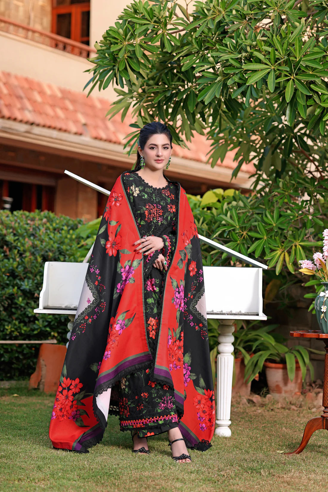 Midnight Floral Winter Luxe 3-Piece Suit