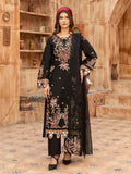 Black Embroidered 3-Piece Suit with Embellished Dupatta