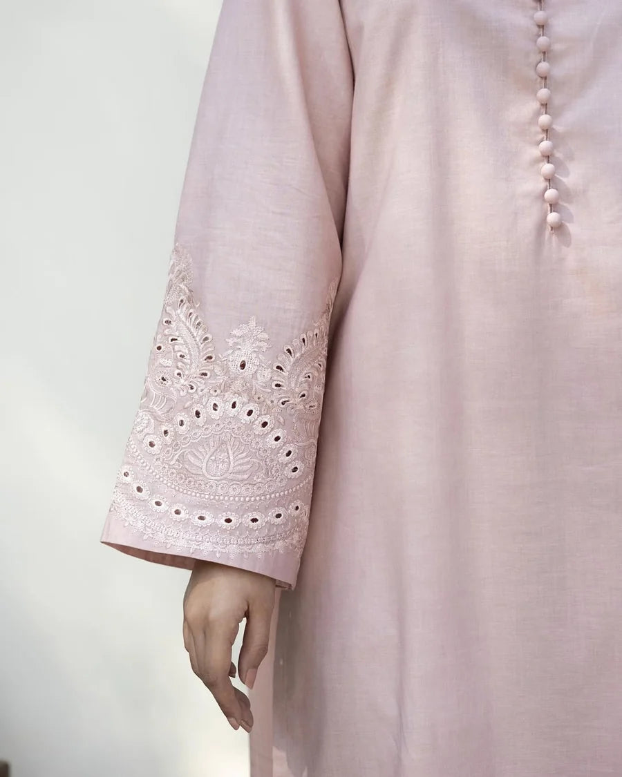 Soft Pink Embroidered 2-Piece Suit