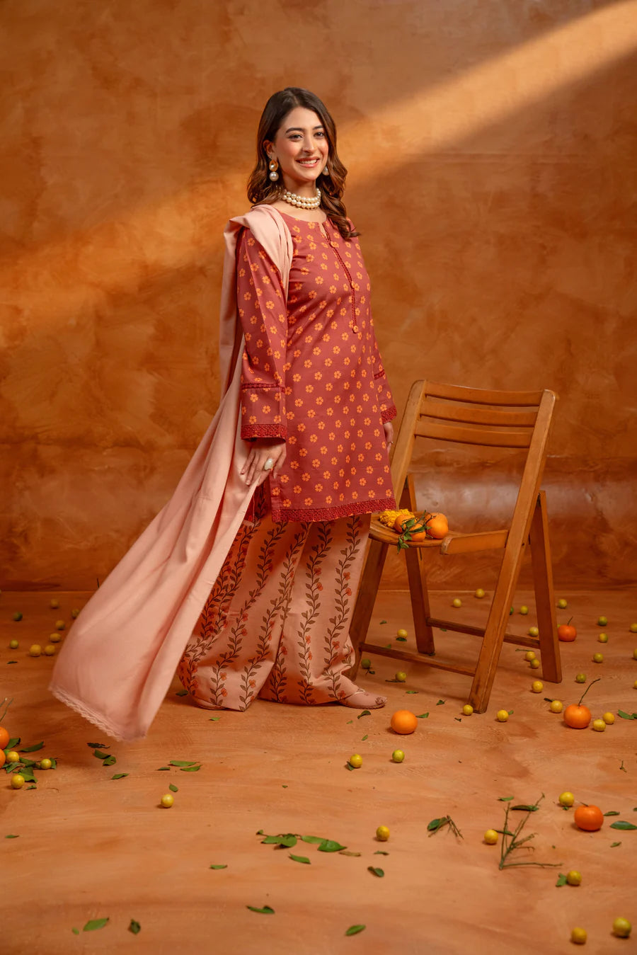 3 Piece - Khaddar Printed Dress