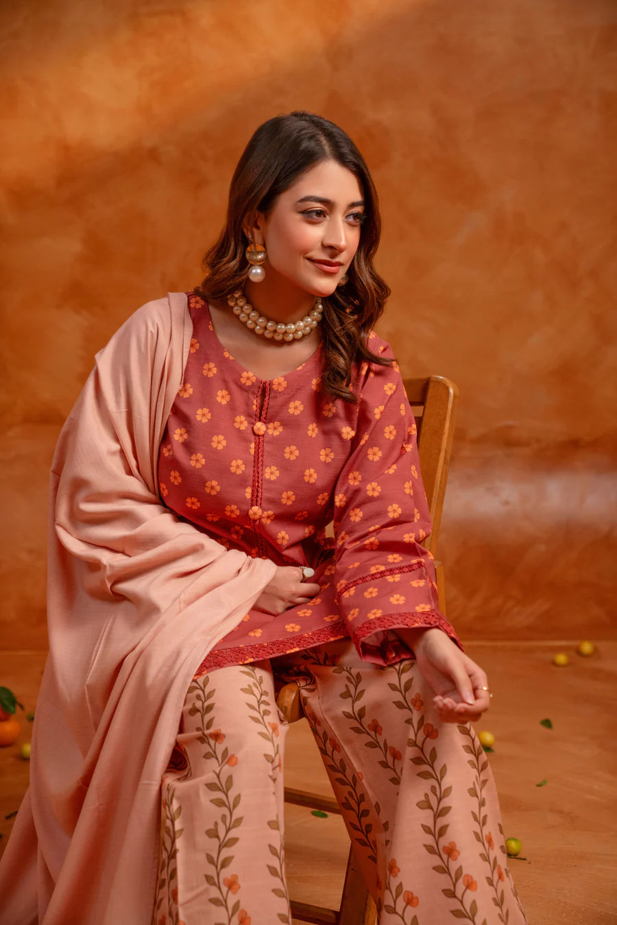 3 Piece - Khaddar Printed Dress