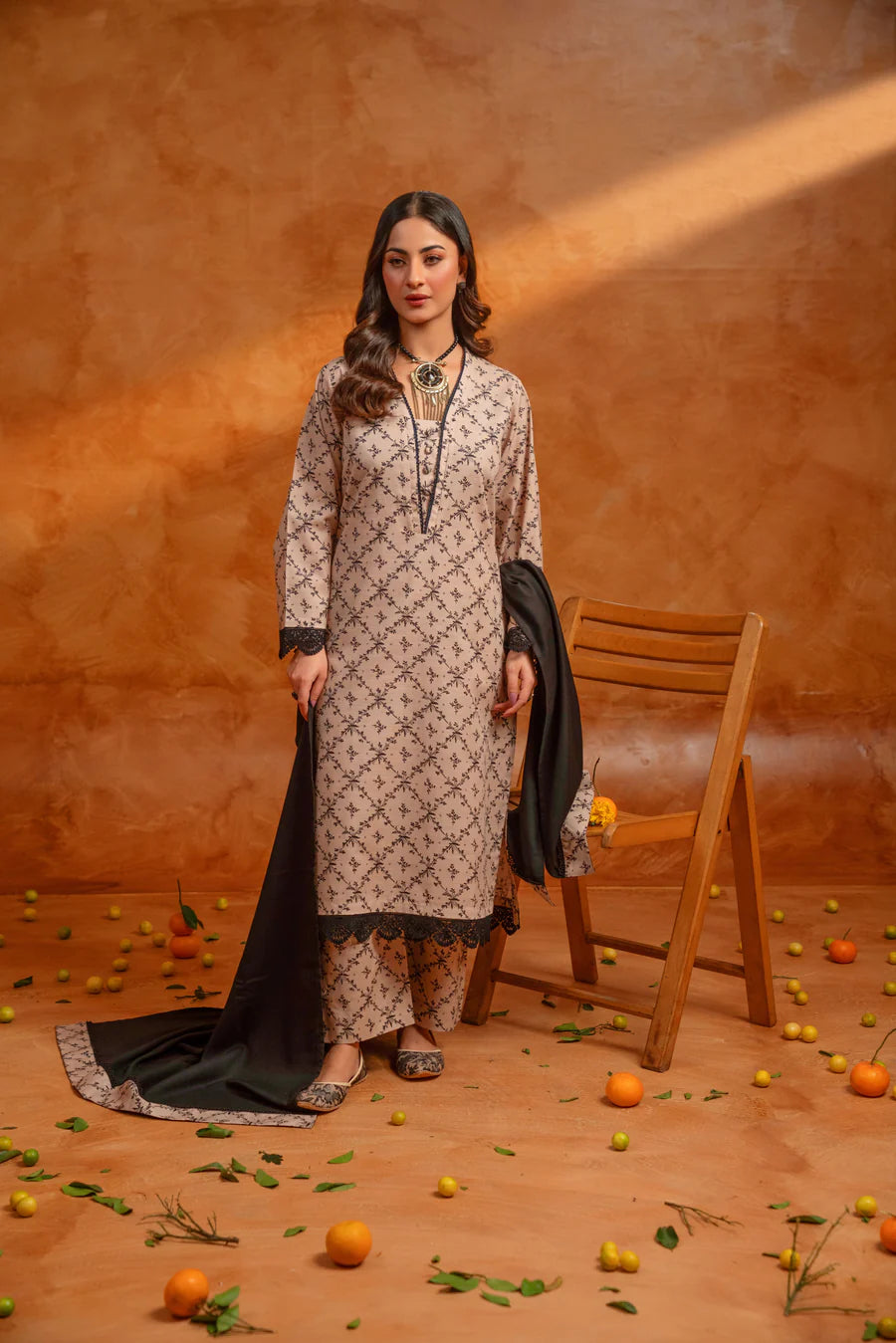 3 Piece - Khaddar Printed Dress