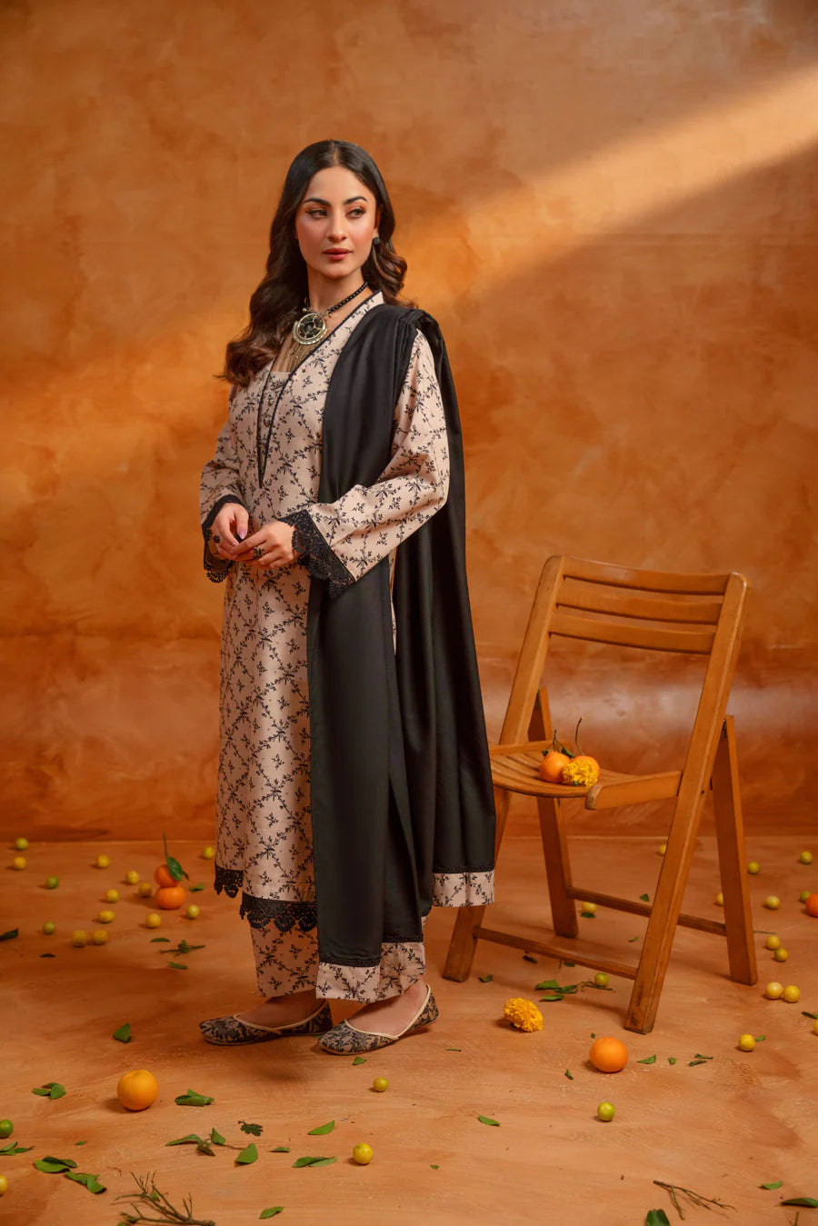 3 Piece - Khaddar Printed Dress