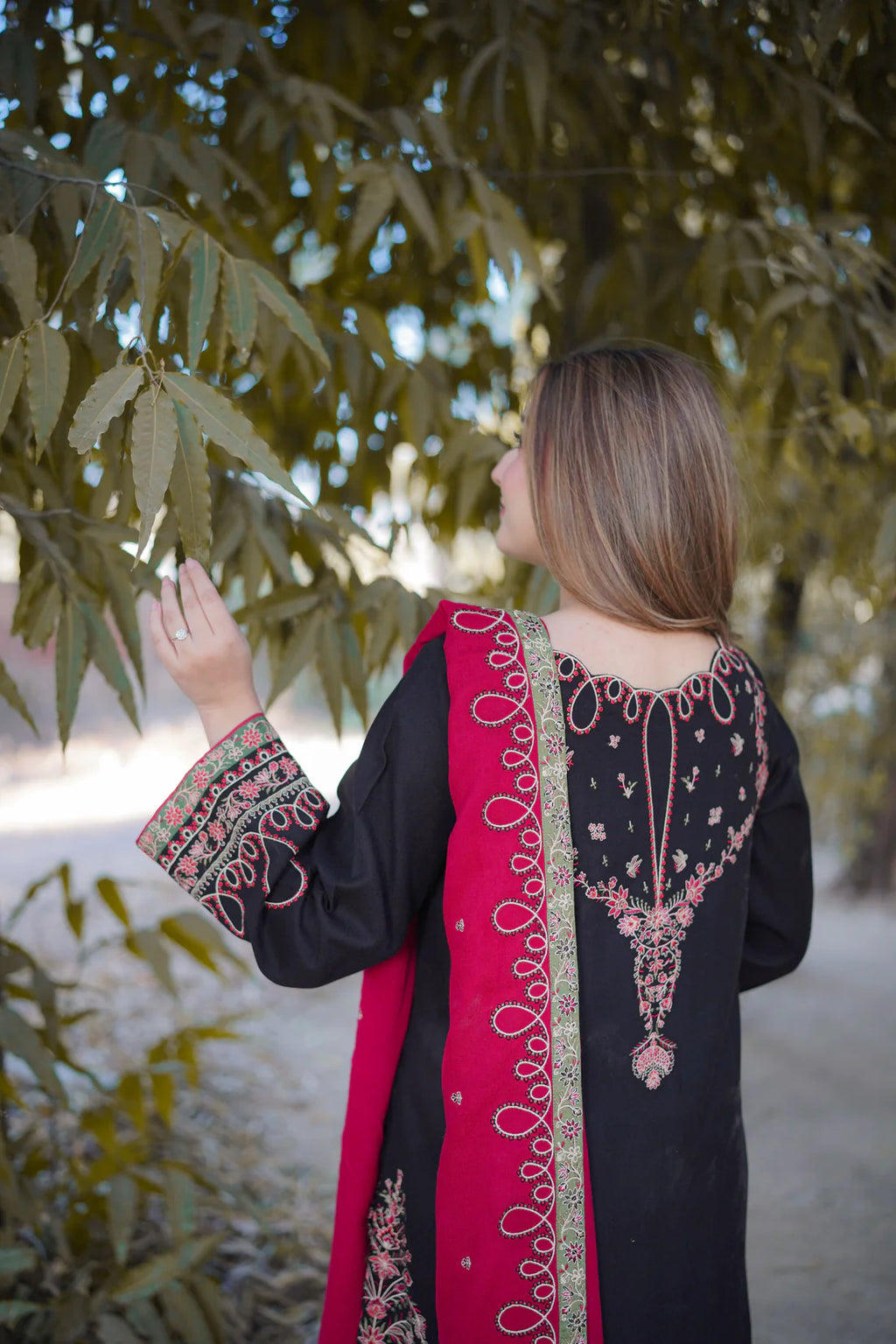 Winter Classic Black & Maroon Embroidered 3-Piece Suit
