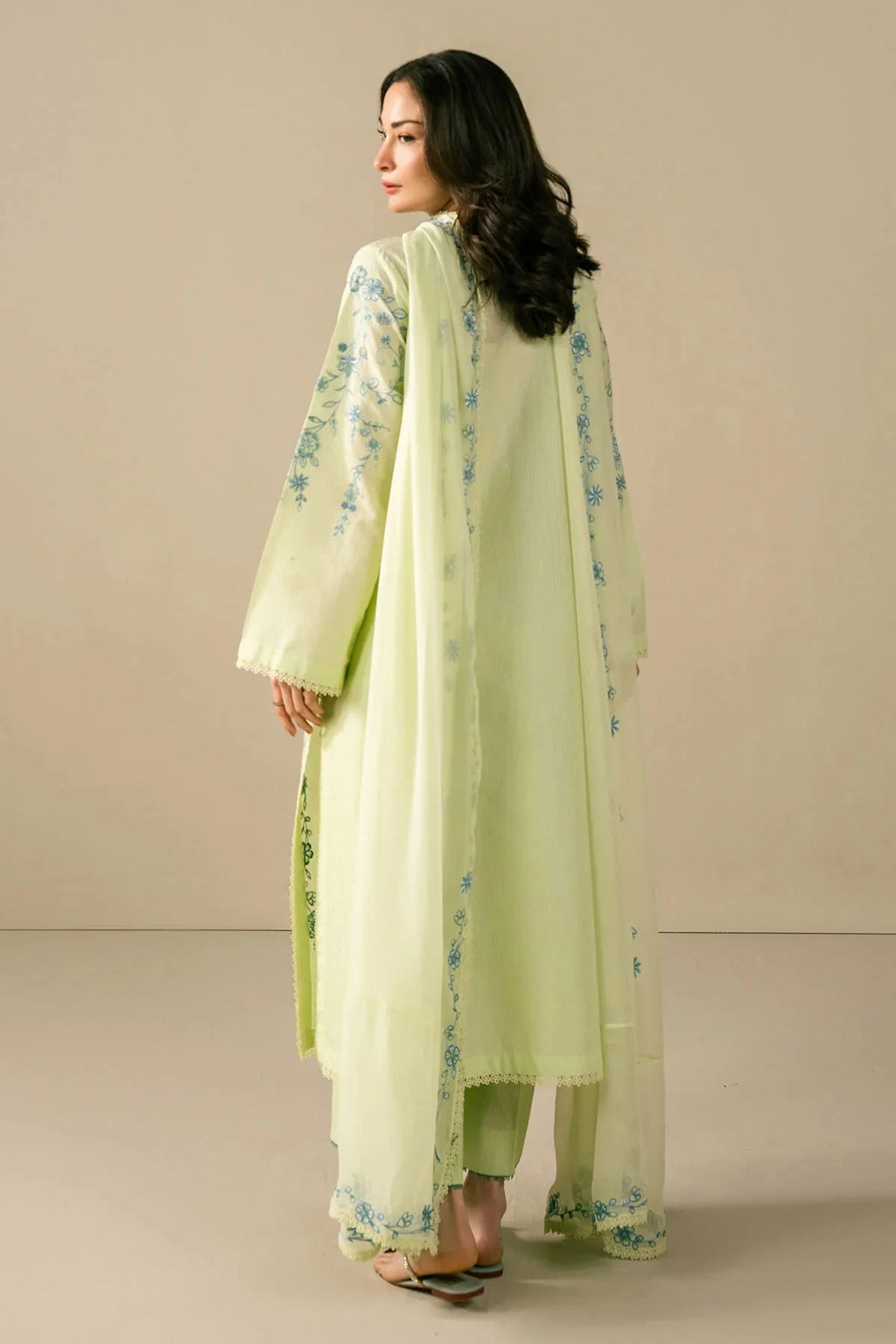 Pastel Mint Embroidered 3-Piece Lawn Suit