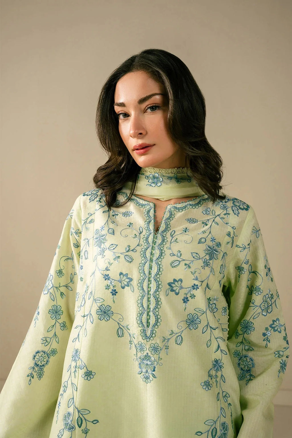 Pastel Mint Embroidered 3-Piece Lawn Suit