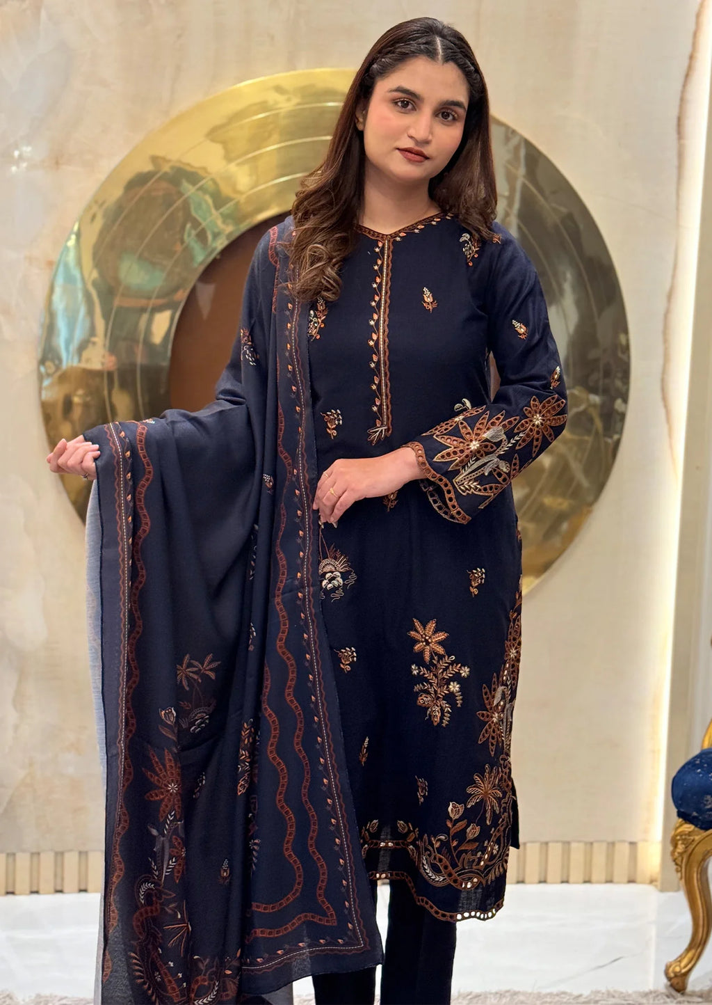 Zari Vista 3pc stitched embroidered