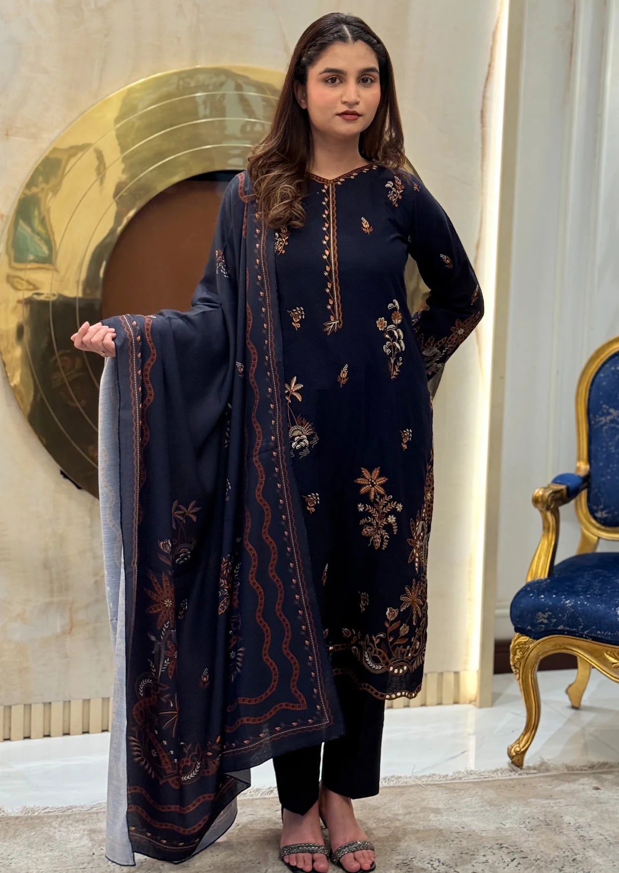 Zari Vista 3pc stitched embroidered