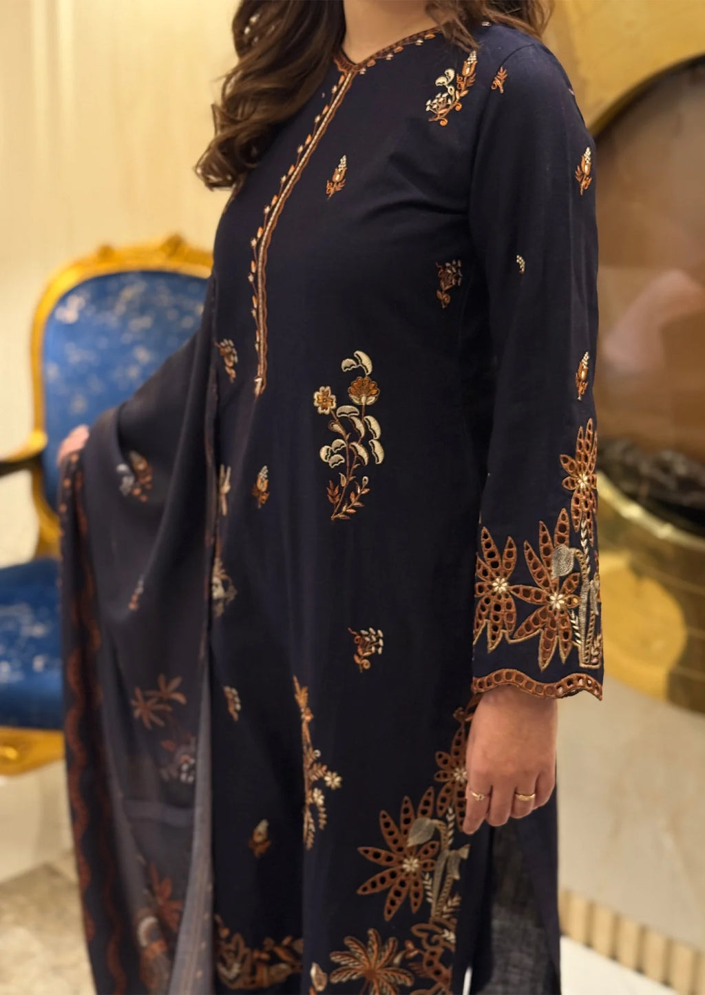 Zari Vista 3pc stitched embroidered