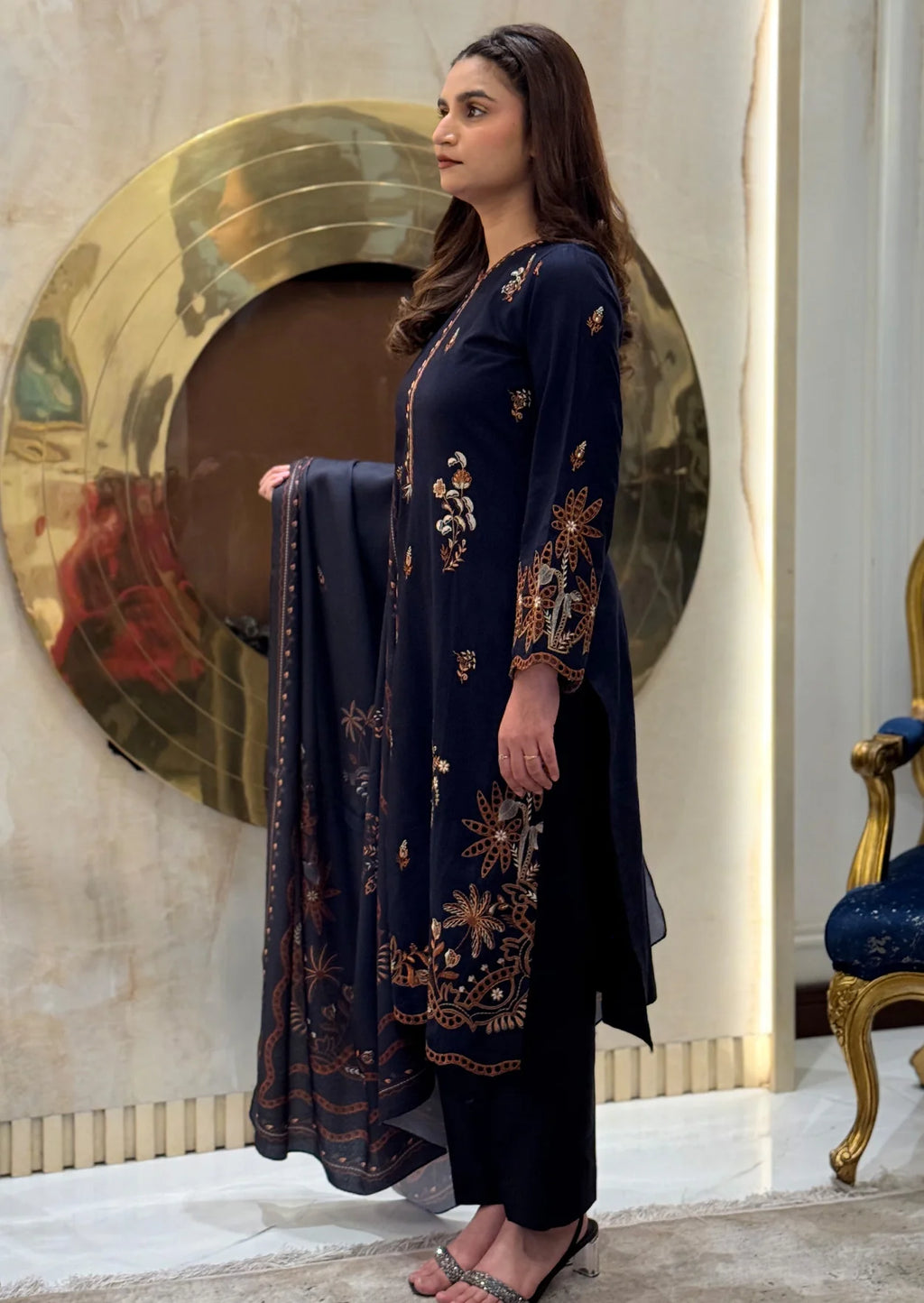 Zari Vista 3pc stitched embroidered