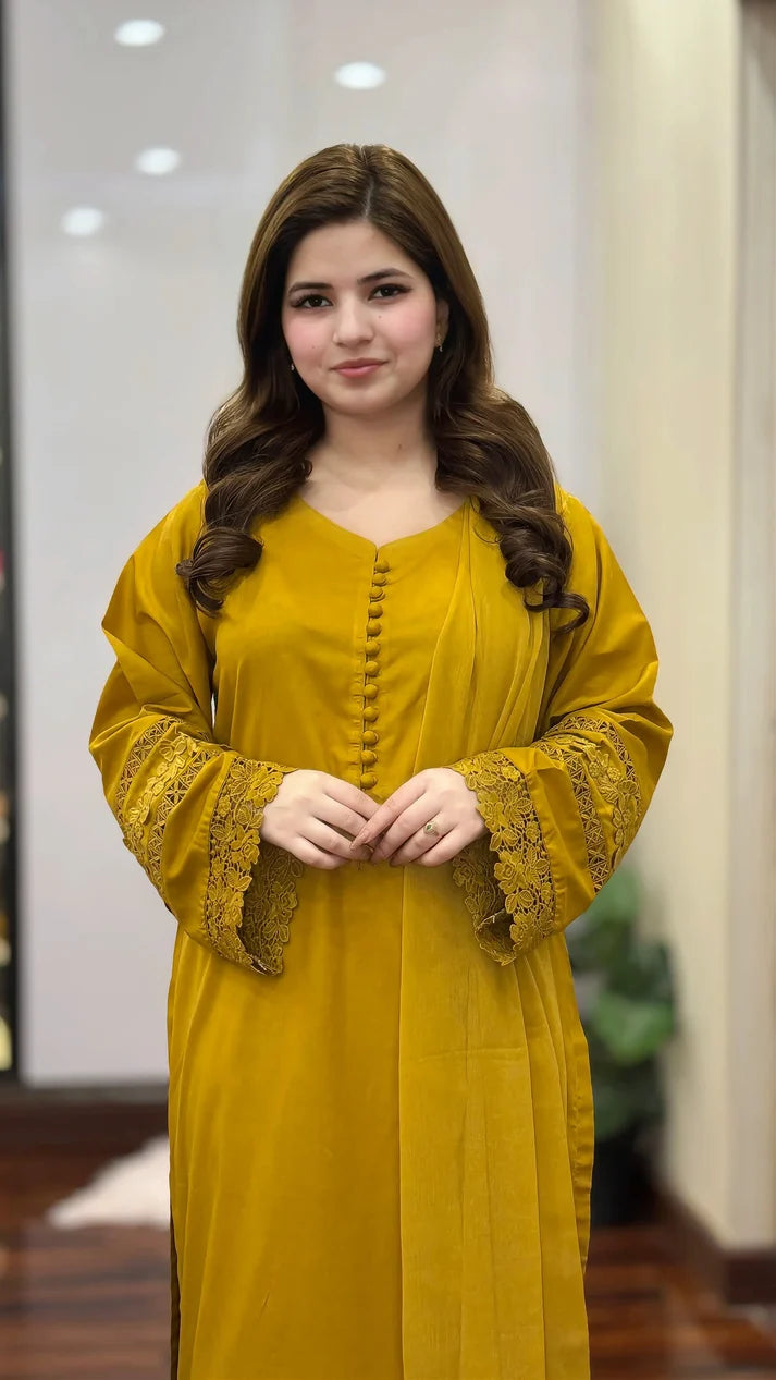 3-Piece Premium Lawn Stitched Suit-261