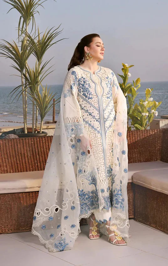 ANEELAS Luxury Chikankari Embroidered Lawn