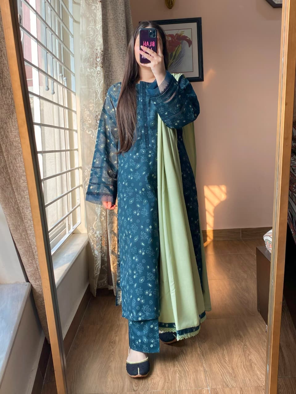 3 Piece - Khaddar Printed Dress