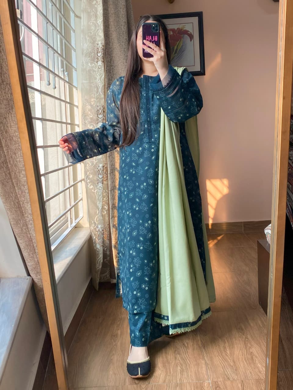 3 Piece - Khaddar Printed Dress