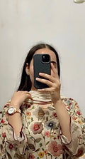 Floral Printed 3-Piece Embroidered Suit