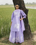 Elegant Lavender Embroidered 3-Piece Suit