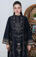 Elegant Black Embroidered Kurta with Intricate Border Detailing