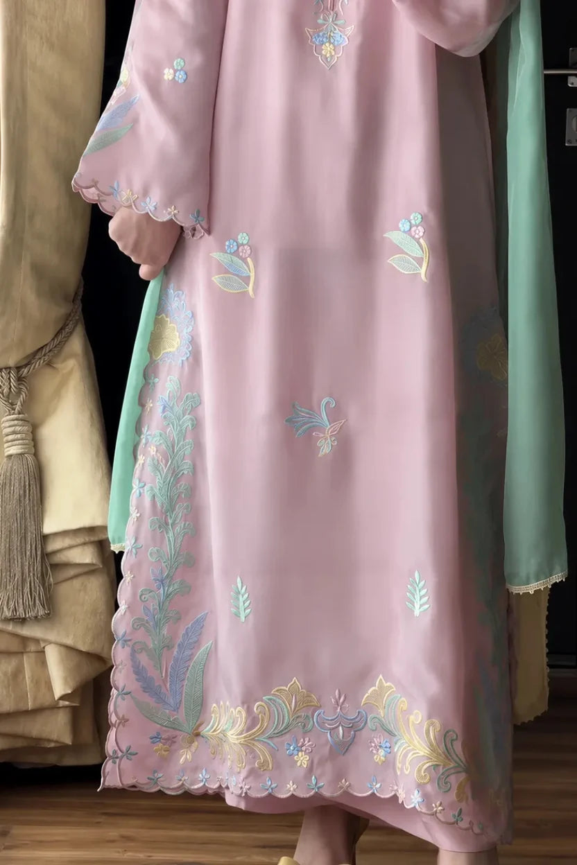 Pastel Pink Embroidered 3-Piece Lawn Suit